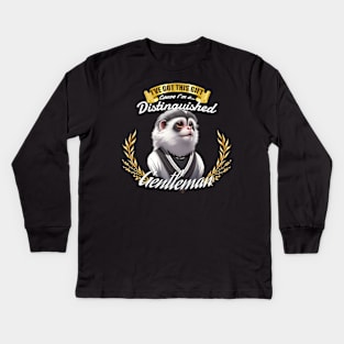 The Distinguished Marmoset Gentleman Kids Long Sleeve T-Shirt